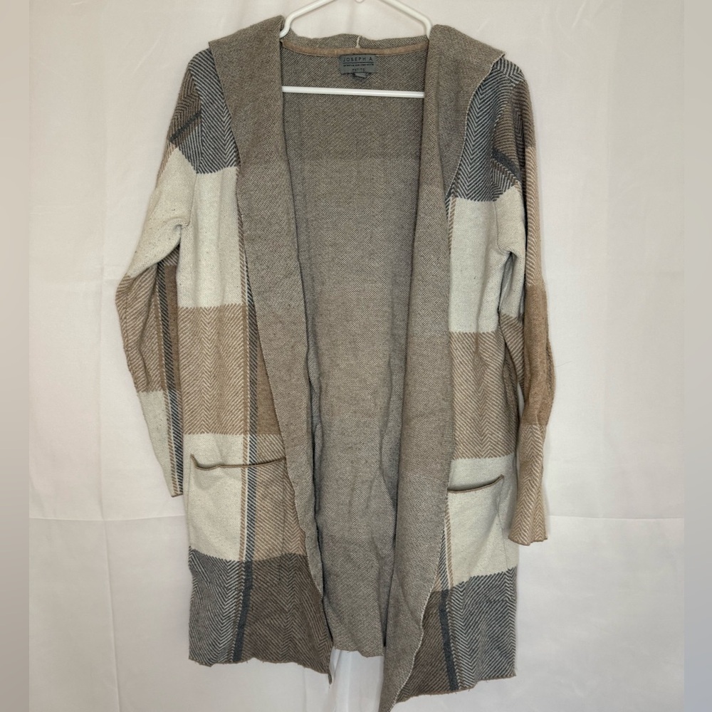 Joseph Women's Checkered Open Front Cardigan